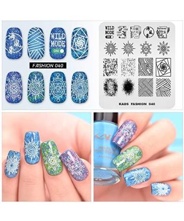Alexnailart Nail Stamping Printing Plate Template Image Plate Stamper Scraper Sun Line Ink jet Pattern Nail Art Decoration DIY Print Manicure Design FA040 - Buy Online on SooperMarket.com