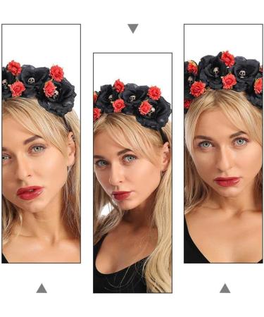 minkissy Day Of The Dead Headband Mexican Flower Skull Crown Hair Hoop Cosplay Party Headwear Halloween Headpiece Costume for Women Girls Ladies - Buy Online on SooperMarket.com