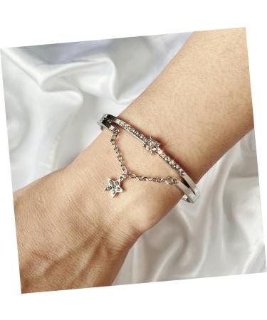 MAGICLULU Star Hand Jewelry Gemstone Bracelets Cuff Bracelet Sun and Moon Bracelet Star Women Bracelet Womens Bracelets Bracelet for Women Crystal Bead Bracelet Pendant Miss Vintage Silver 19.5*1.2cm - Buy Online on SooperMarket.com