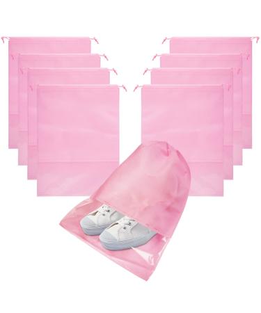 8PCS Travel Shoe Bags with Rope for Men and Women Large Shoes Pouch Organizers Pink