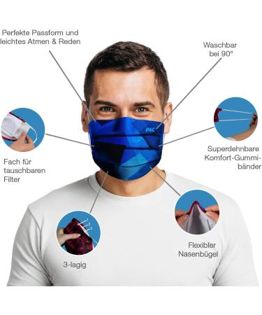 P.A.C. Premium Community Mask + 5-Pack Activated Carbon Filters | Washable & Reusable Black Nose & Oral Mask | Best Everyday Protection - Buy Online on SooperMarket.com