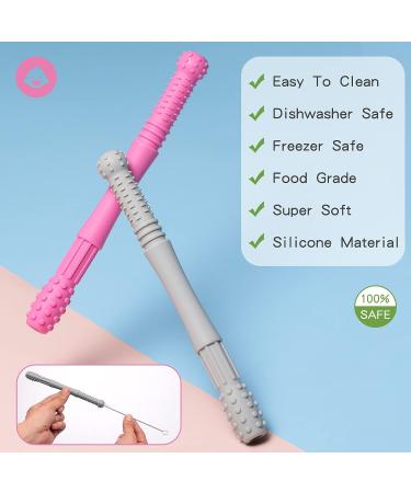Soothing Silicone Baby Teething Tubes for Babies 0-12 Months - Safe, Non-Toxic and BPA-Free Teething Toys for Girls - Dishwasher Safe - Buy Online on SooperMarket.com