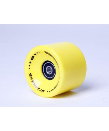 FREEDARE 70mm Longboard Wheels with ABEC-7 Bearings and Spacers (Set of 4) - Yellow - Buy Online on SooperMarket.com