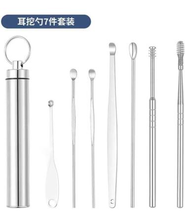 Ear Scoop 6-Piece Set of Ear Picking Tools Adult Ear Pick Ear Scoop Stainless Steel Portable Keychain Ear Scoop - Buy Online on SooperMarket.com