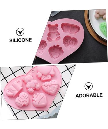 Alipis Chocolate DIY Mold 2pcs Cake Silicone Mold Silicone Molds Chocolate Cake Mold Baking Supply Donut Dog Biscuits 3D 20.7x15.2cm Pink - Buy Online on SooperMarket.com