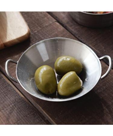Zerodeko Small Condiment Dish with Ears Japanese Side Dishes Soy Sauce Dishes Sushi Dip Bowls Snack Dish Dipping Sauce Plate Sushi Dipping Bowl Home 304 Stainless Steel Korean The Dish 11X8.5CM Silver - Buy Online on SooperMarket.com