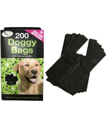 Doggy Poo Bags C/W Tie Handles Extra Strong Lemon Fragrance Pack Of 200 200 count (Pack of 1)