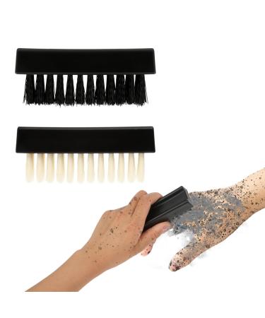 Amaxiu Hand Nail Brush for Cleaning Fingernails Durable Nylon Firm Stiff Scrub Bristles Nail Scrubber Brushes for Men Mechanics Gardeners Scrubbing under Fingers Foot Toes(2 Pack Black+Yellow)
