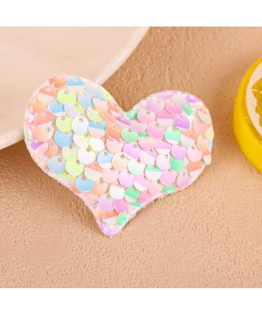 30 Heart Shaped Sequin Hairpins - Valentine's Day Glitter Hair Clips for Girls - Buy Online on SooperMarket.com