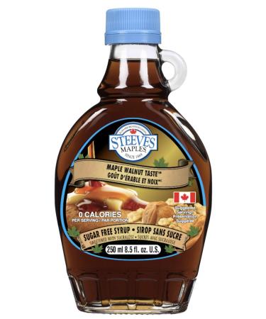 Steeves Maples Sugar Free Syrup - Maple Walnut - 250ml | Keto Friendly 0g Net Carbs 0 Calories per Serving Diabetic Friendly (Maple Walnut 250ml)