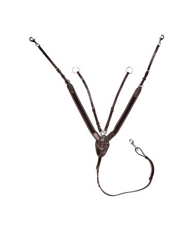 HKM 4000315378388 Breastplate with martingale and wide elastic2400 brownPony Brown Pony