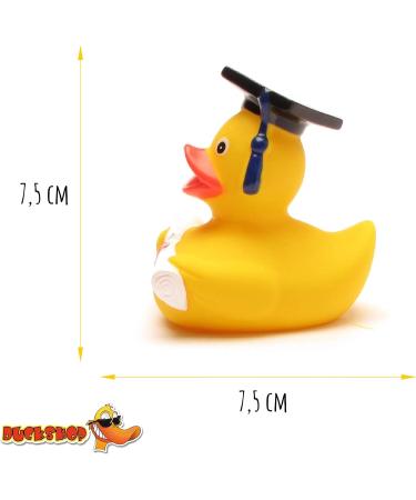 Funny Academic Bathing Duck with Diploma - Squeaky Duck with Doctoral Hat - Perfect Gift for University Exam Closing Ceremonies - Buy Online on SooperMarket.com