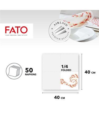 Fato Coral Tide Airlaid Dry Paper Napkins - 50 Pack 40x40 cm - Textile Effect for Elegant Dining - Buy Online on SooperMarket.com
