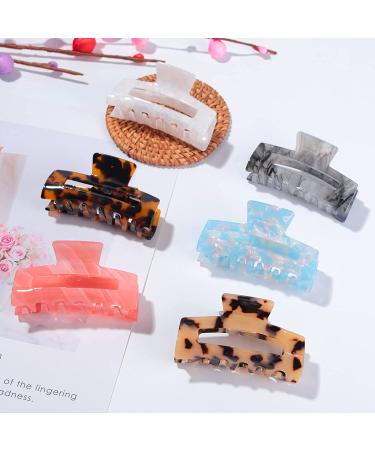 Multi-Color Hair Claw Clips Set - Tortoise Shell & Leopard Print Barrettes for Women & Girls (6 Pack) - Buy Online on SooperMarket.com