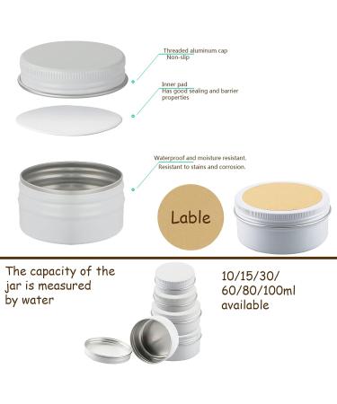 Buy 50pcs 15ml White Aluminum Screw Cap Cans - Ideal for Cosmetics & Crafts - International Shipping - Buy Online on SooperMarket.com