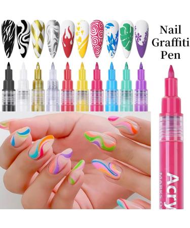 3 in 1 One Step Nail Polish Pen Nail Polish Pen One Step Nail Gel Pen-No Base and Top Coat Needed Nail Gel Painting Varnish Pen Nail Art Manicure Pen Nail Art Tools for DIY Nail Art Salon at Home 02 - Buy Online on SooperMarket.com