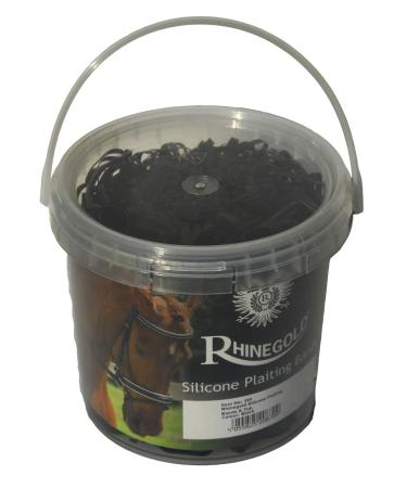 Rhinegold Silicone Plaiting Bands & Tub Black One Size