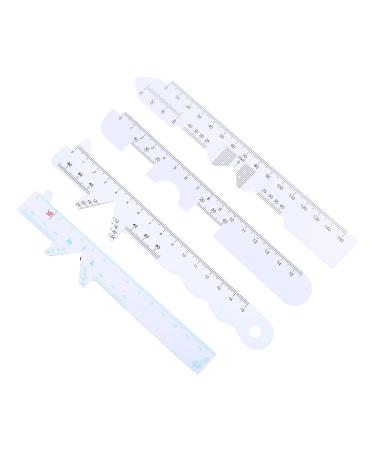 4-Piece Pupil Gap Ruler Set - White Straight Edge PD Measurement Tool for Easy Eye Distance Assessment - Buy Online on SooperMarket.com