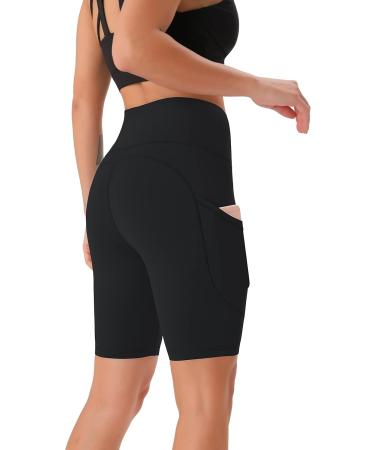 Persit Women's Short Leggings | Opaque Cycling Shorts with Pockets - Black | International Shipping Available - Buy Online on SooperMarket.com
