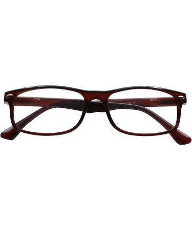 TBOC Reading Glasses +2.00 for Men & Women - Stylish Brown Optics for Seniors & Trendsetters - Ideal Diopter Aid for PC & Phone Use (1 Pack) - Buy Online on SooperMarket.com
