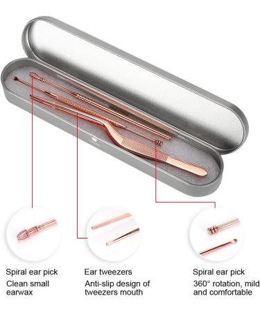 3 Pcs Stainless Steel Double-Headed Ear Pick Earwax Removal Kit | Ear Cleansing Tool Set - Buy Online on SooperMarket.com