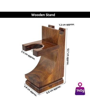 Haryali London Men's Wooden Shaving Set - Straight Razor Black Badger Hair & Stand | Best International Shipping - Buy Online on SooperMarket.com