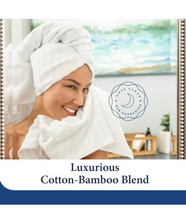 Luxury Bamboo Blend Washcloth Set - Ultra Soft & Absorbent - 2-Pack Grey - Cosy House Collection - Buy Online on SooperMarket.com