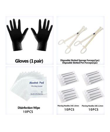 100PCS Piercing Kit: Nose Septum Rings, Ear Lip Belly Button Tongue Tragus Cartilage Daith Jewelry Set with Needles and Alcohol Pads - Buy Online on SooperMarket.com