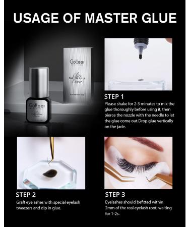 Fast Drying Eyelash Extension Glue 0.5 Sec | Waterproof Max Bonding | 6-8 Week Retention | Professional Use Black Adhesive (0.17fl.oz / 5ml) - Buy Online on SooperMarket.com