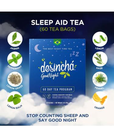 Desincha Nighttime Herbal Tea for Relaxation & Quality Sleep - 60 Day Supply - Buy Online on SooperMarket.com