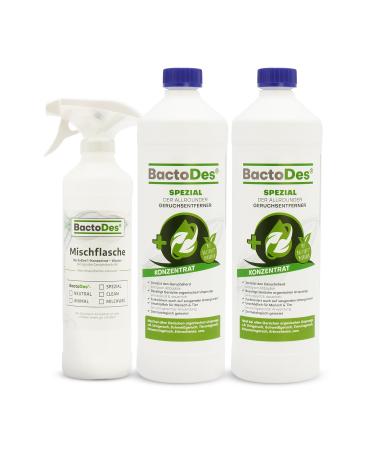 Bactodes - special odor neutralizer 2L concentrate with spray mixed bottle - universal enzyme cleaner with organic microbe effect - effective odor remover for all unpleasant smells