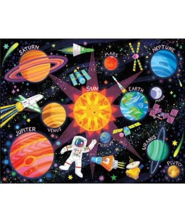 Crocodile Creek Space Explorer 2-Sided Placemat  Blue/Orange/Yellow/Green