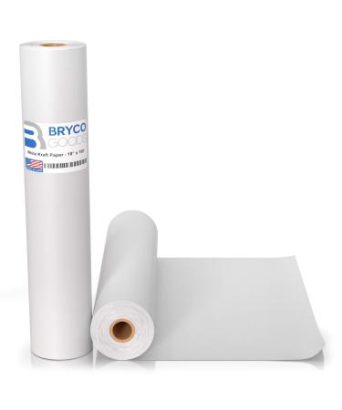 White Kraft Arts and Crafts Paper Roll - 18 inches by 100 Feet (1200 Inch) - Ideal for Paints, Wall Art, Easel Paper, Fadeless Bulletin Board Paper, Gift Wrapping Paper and Kids Crafts - Made in USA