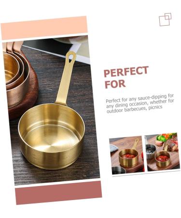 MAGICLULU 5pcs Stainless Steel Sauce Cup Sauce Container Stainless Steel Seasoning Cup Mini Condiments Food Portioner Ketchup Dipping Bowls Sauce Bowl with Handle Pinch Dip Cups Household mediumx5pcs Goldenx5pcs - Buy Online on SooperMarket.com