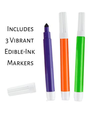 Halloween Cookies Decorating Kit for Kids | 4 Jumbo Cookies + 3 Edible Markers | Pumpkin Witch Ghost Theme | Individually Wrapped | Fun Holiday Activity - Buy Online on SooperMarket.com