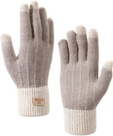 HomeAlexa winter gloves Touchscreen Gloves Strit Finger gloves Sport warm and windproof winter gloves for skiing cycling and SMS collapse for women and men unit size Khaki