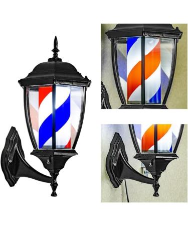 Barber Shop Pole Light Outdoor Vintage Style Red White Blue Strips Rotating Illuminating Hair Salon Hairdressing Sign Light Barber Shop Waterproof Wall Mountable Lamp - Buy Online on SooperMarket.com
