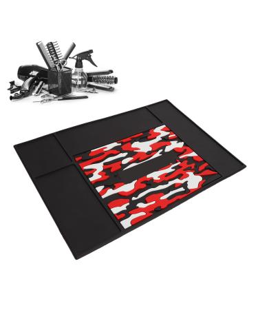Barber Mats, Silicone Non Slip Salon Barber Station Organizer Pad Flexible Mat Place Barber Tools