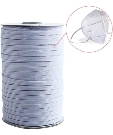 200 Yards 1/4 Inch Braided Elastic Band - White Stretch Cord for Sewing, DIY Masks | High Elasticity Knit Elastic - Buy Online on SooperMarket.com