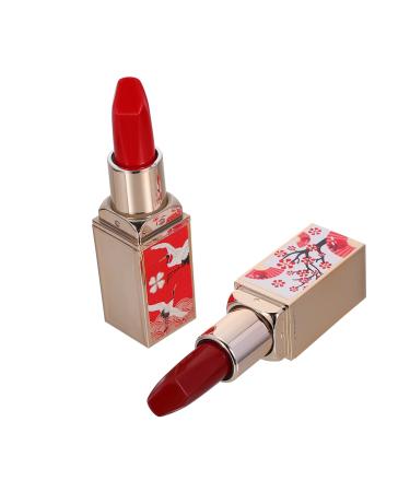 HAPINARY 2pcs Chinese Style Lipstick Non-stick Cup Lipsticks Moisturizing Lipstick Hydrating Lipstick Polymer Clay Cane Lipstick for Lady Lipstick for Women Set Shell Plastic Water Proof 1 count (Pack of 1) As Shown 12