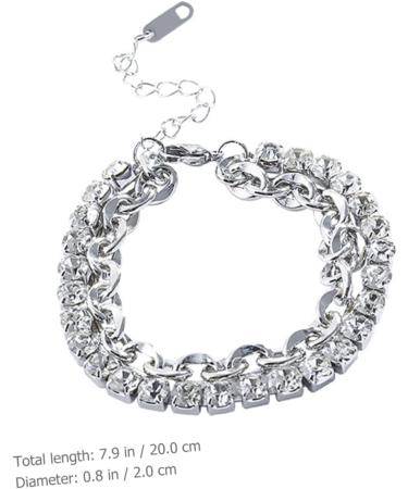 PACKOVE 4pcs Rhinestone Bracelet Charm Bracelets for Girls Bracelet for Charms Girls Bracelet Link Charm Bracelet Delicate Bracelet Personalized Bracelet Alloy Wrist Miss Jewelry - Buy Online on SooperMarket.com
