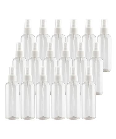 TIANZD 24 Pcs Empty 100 ml Clear Plastic PET Fine Mist Pump Spray Bottles with White Top Portable Sprayer for Perfume Water Cosmetic Refillable Travel Containers 2x Funnels
