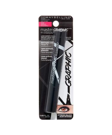 Maybelline New York Eye Studio Master Graphic Liquid Eyeliner, Striking Black, 0.084 oz - Buy Online on SooperMarket.com