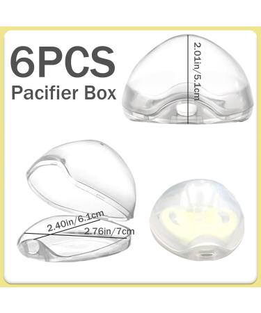 Obelunrp Pacifier Case Set | 6 Transparent Travel Pacifier Holders | Baby Pacifier Container for On-the-Go Care - Buy Online on SooperMarket.com