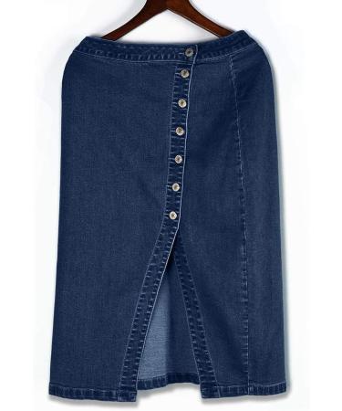 Sanahy Women's High Waist Fishtail Denim Maxi Skirt | Plus Size Casual Jean Skirt 3XL Blue - Buy Online on SooperMarket.com