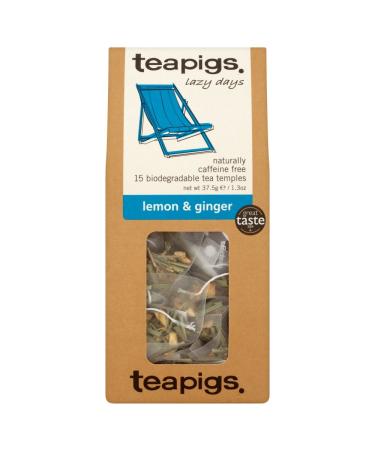 Teapigs Lemon and Ginger 15 Biodegradable Tea Bags 37.5 g 107569926 15 Count (Pack of 1)