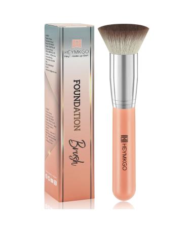 Foundation Brush HEYMKGO Flat Top Makeup Brush Kabuki Brush Contour Foundation Brush for Liquid Powder Cream and Concealer Buffing Blending Brush Face Brush