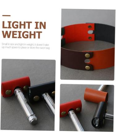 Angoily 6-Pack Razor Parts & Leather Storage Case for Old-Fashioned Shaving | International Shipping - Buy Online on SooperMarket.com