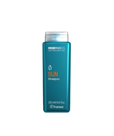 Framesi Morphosis SUN Shampoo Gently Removes Chlorine and Residues of Salt and Sand Deeply Cleanses and Hydrates Hair and Scalp Natural Ingredients Color Safe
