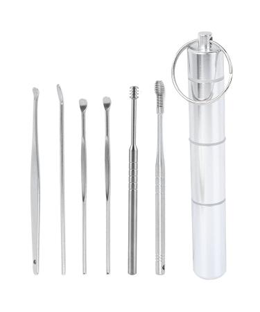 6 Pcs/Set Ear Pick Earwax Removal Kit Ear Wax Pickers Earwax Removal Products Stainless Steel Ear Wax Remover Cleaning Tool with Box